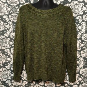 CJ Banks Green Knit Sweater Size 1X